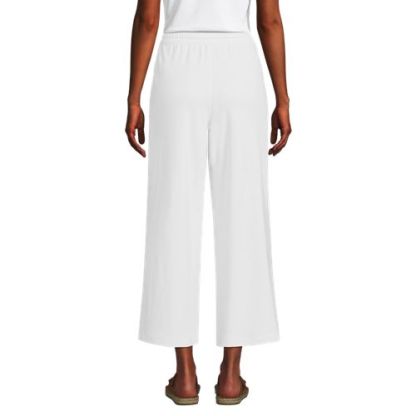 Women's Sport Knit Elastic Waist Wide Leg Crop Pants