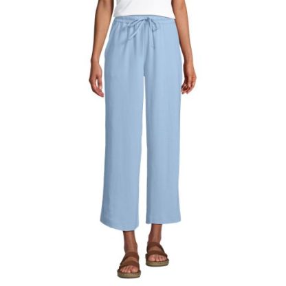 Women's Sport Knit Elastic Waist Wide Leg Crop Pants