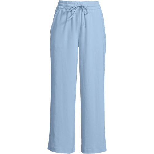 Women's Sport Knit Elastic Waist Wide Leg Crop Pants