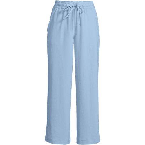 Women's Sport Knit Elastic Waist Wide Leg Crop Pants