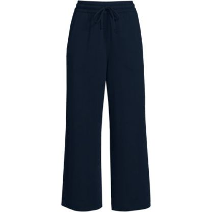 Women's Sport Knit Elastic Waist Wide Leg Crop Pants