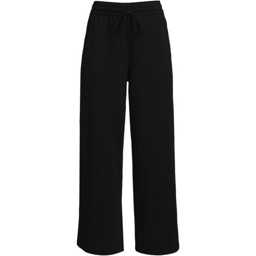 Women's Sport Knit Elastic Waist Wide Leg Crop Pants