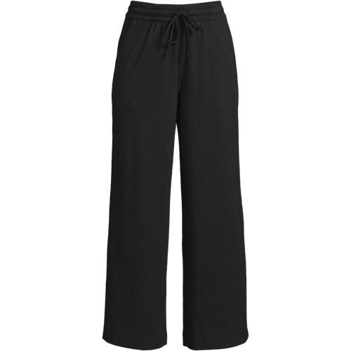 Women's Sport Knit Elastic Waist Wide Leg Crop Pants