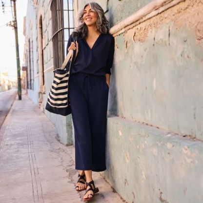 Women's Sport Knit Elastic Waist Wide Leg Crop Pants