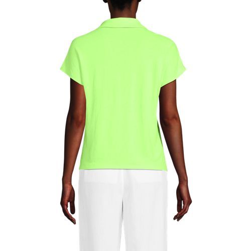 Women's Linen Blend Johnny Collar Polo