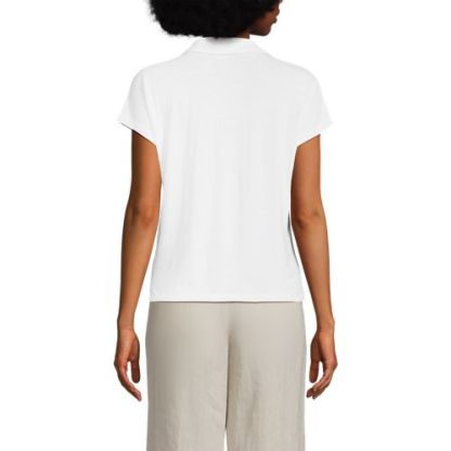 Women's Linen Blend Johnny Collar Polo