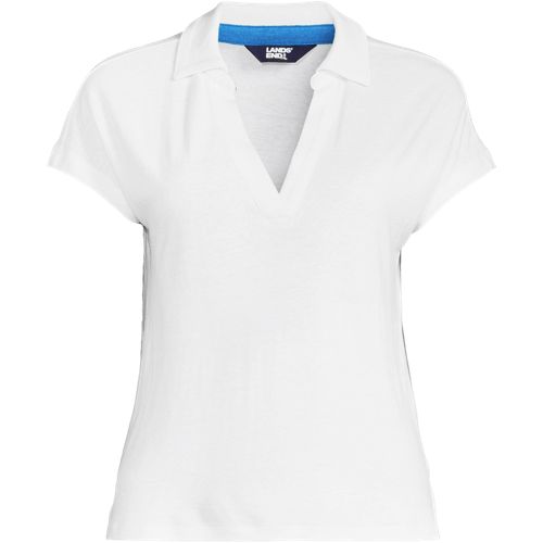 Women's Linen Blend Johnny Collar Polo