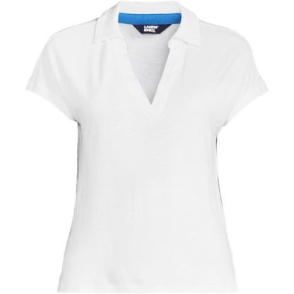 Women's Linen Blend Johnny Collar Polo
