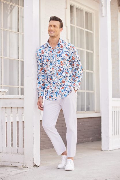 Men's Cotton Linen Pants Elastic Waist Lightweight Casual Pant