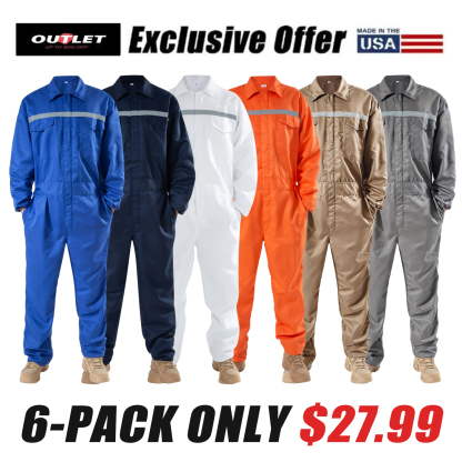 Men's Reflective Stripe Coverall Durable Industrial Mechanic Workwear One Piece Jumpsuit for Safety & Comfort