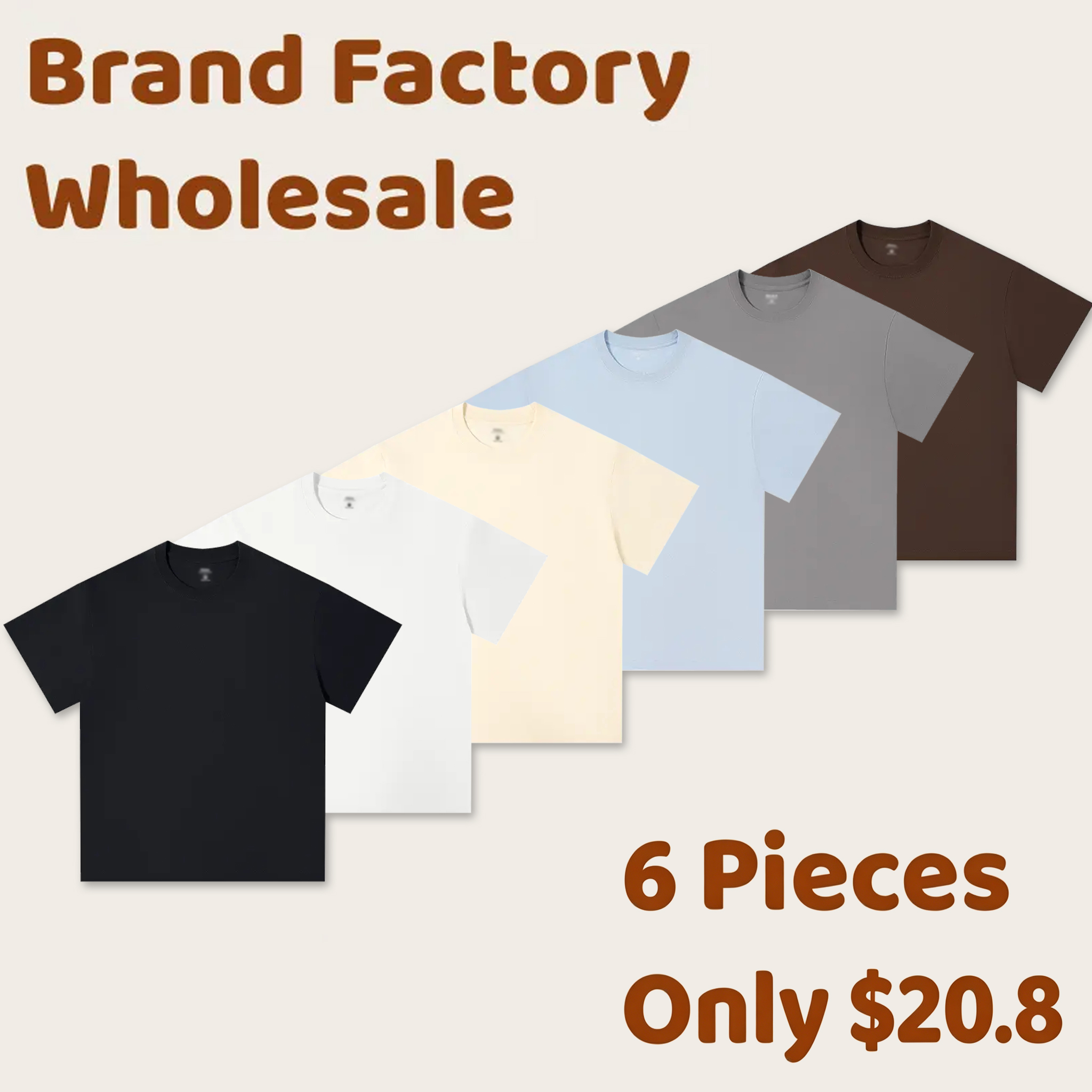 Men's 230G 100% Cotton Heavyweight Round Neck Short-Sleeve T-Shirt Unisex Loose Fit Tees