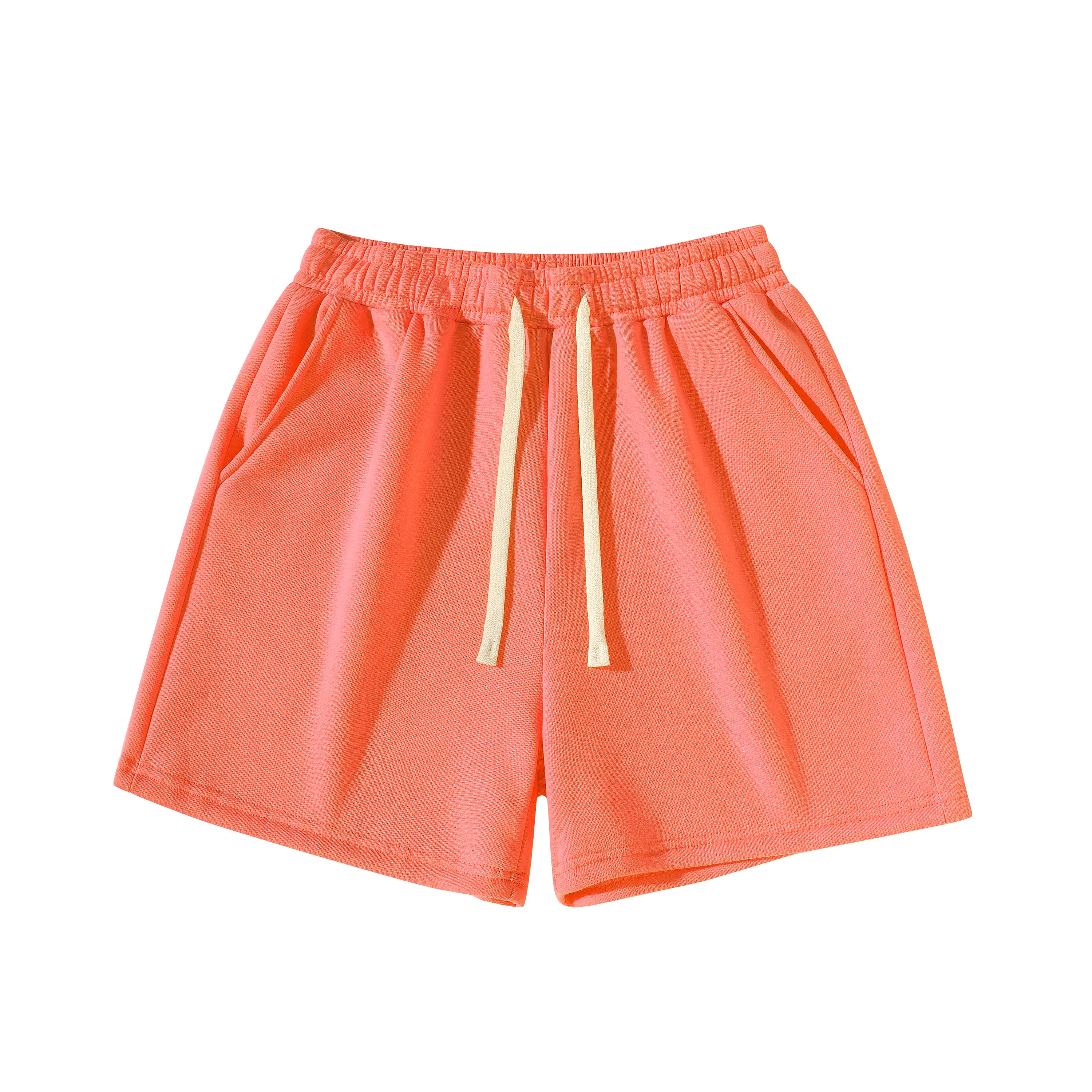 Men's Plain Drawstring Waist Sweat Short Unisex Sport Short