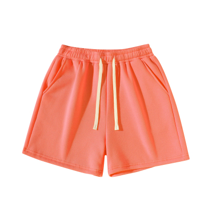 Men's Plain Drawstring Waist Sweat Short Unisex Sport Short