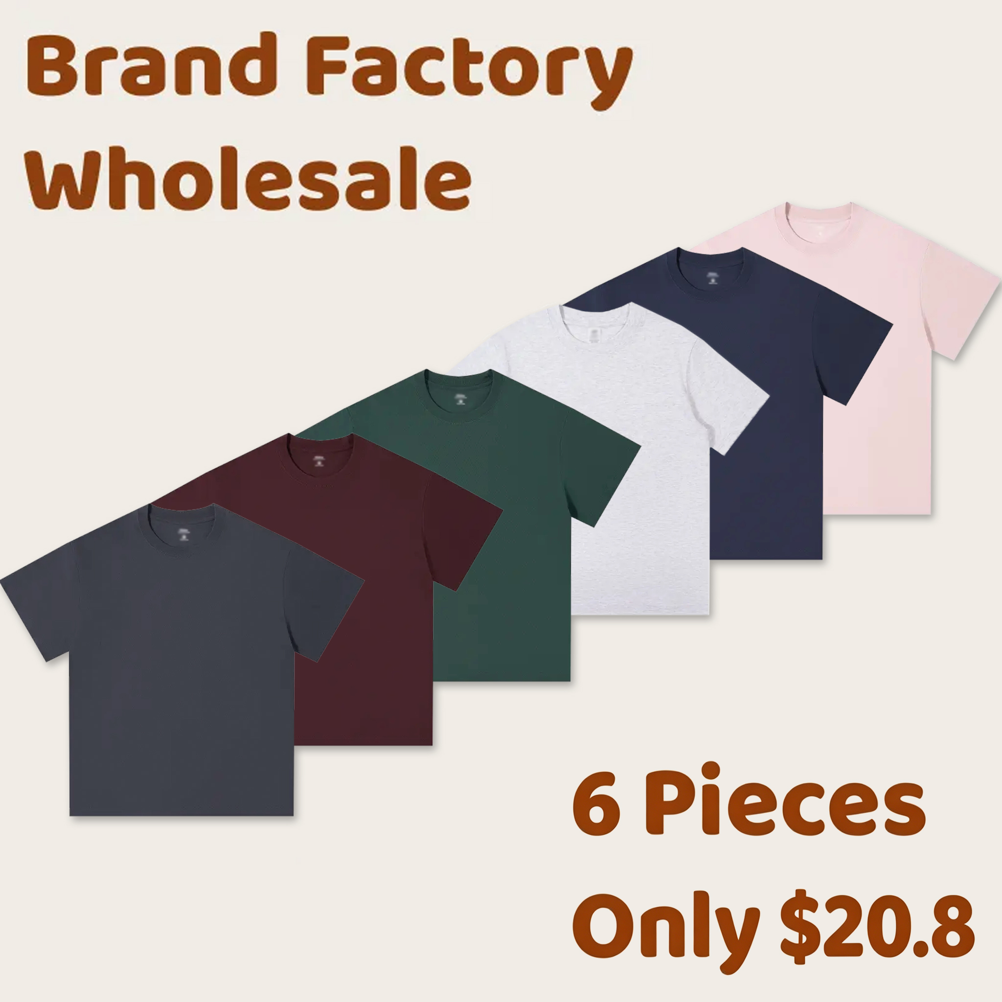 Men's 230G 100% Cotton Heavyweight Round Neck Short-Sleeve T-Shirt Unisex Loose Fit Tees