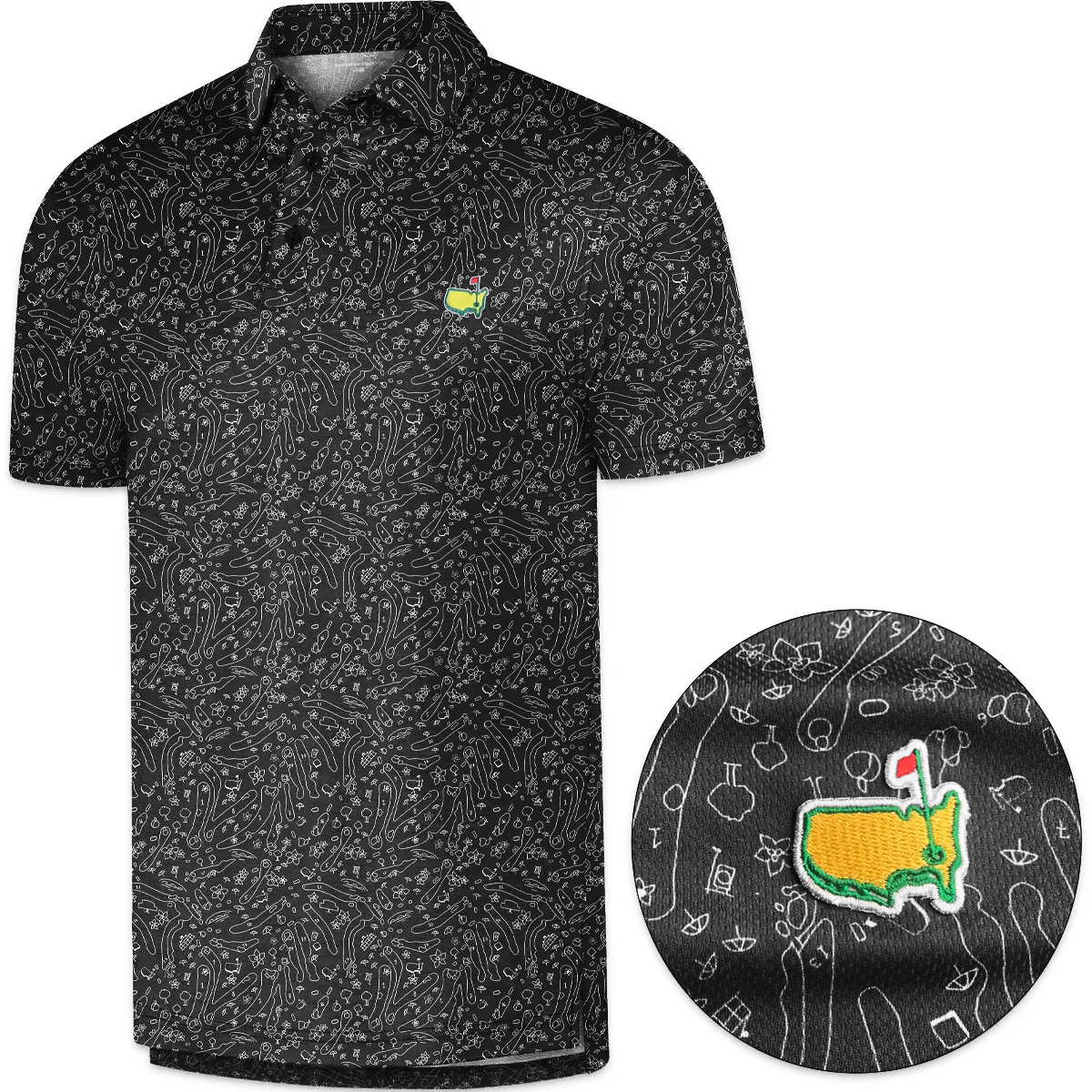 Men's Short Sleeve Moisture Wicking Embroidered Golf Polo Shirt 