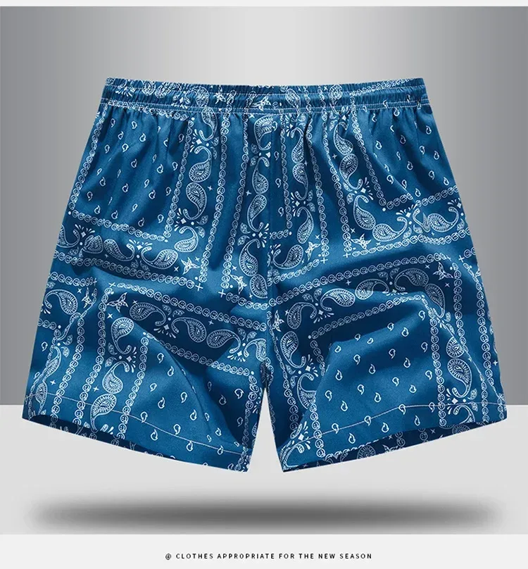 Shorts De Playa Casuales Para Hombre Estilo Trendy Verano Geom&eacute;trico Algod&oacute;n 100% Cintura Alta Largo Hasta La Rodilla display picture 11