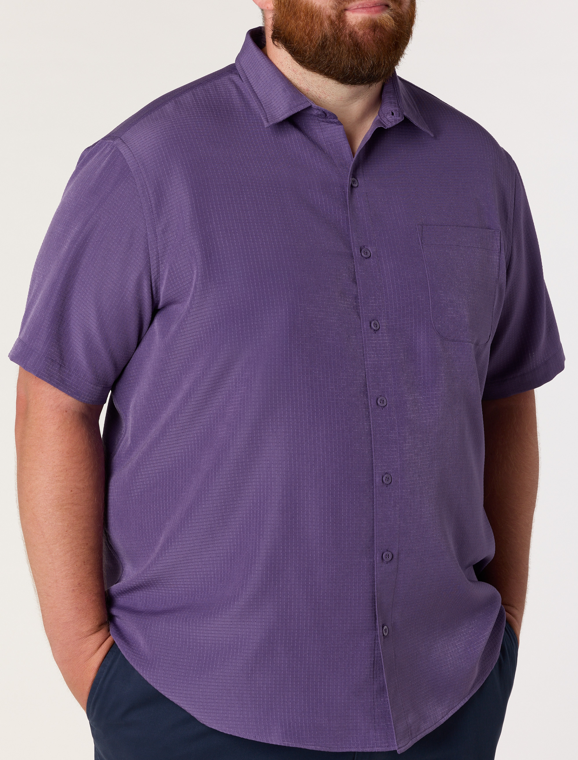 Microfiber Comfort Grid Sport Shirt