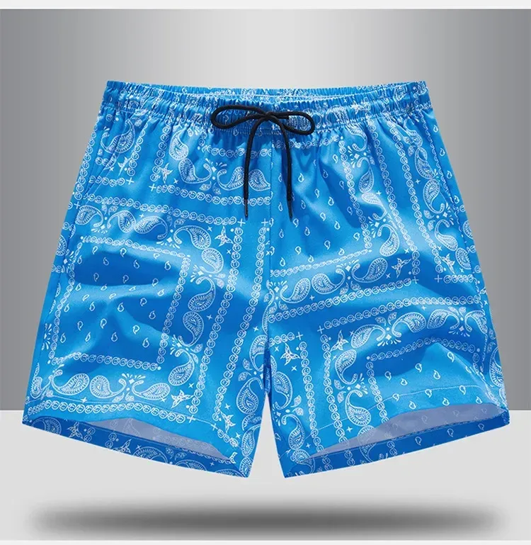Shorts De Playa Casuales Para Hombre Estilo Trendy Verano Geom&eacute;trico Algod&oacute;n 100% Cintura Alta Largo Hasta La Rodilla display picture 12