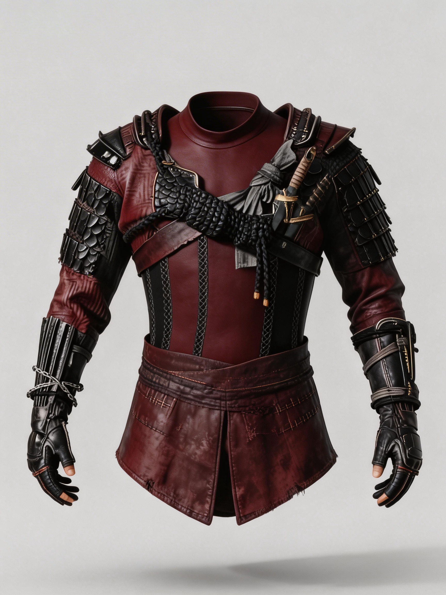 Men's Gothic Blue Samurai Top Cosplay Costume