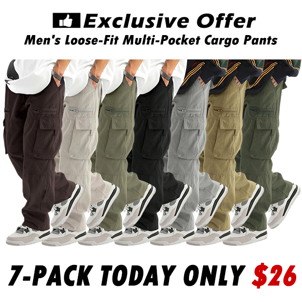 Men's Loose-Fit Multi-Pocket Drawstring Waist Cargo Pant