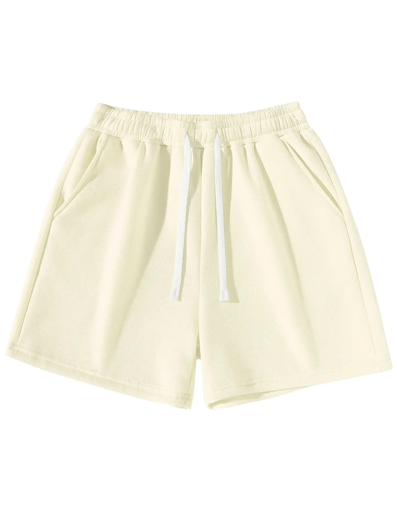 Men's Plain Drawstring Waist Sweat Short Unisex Sport Short