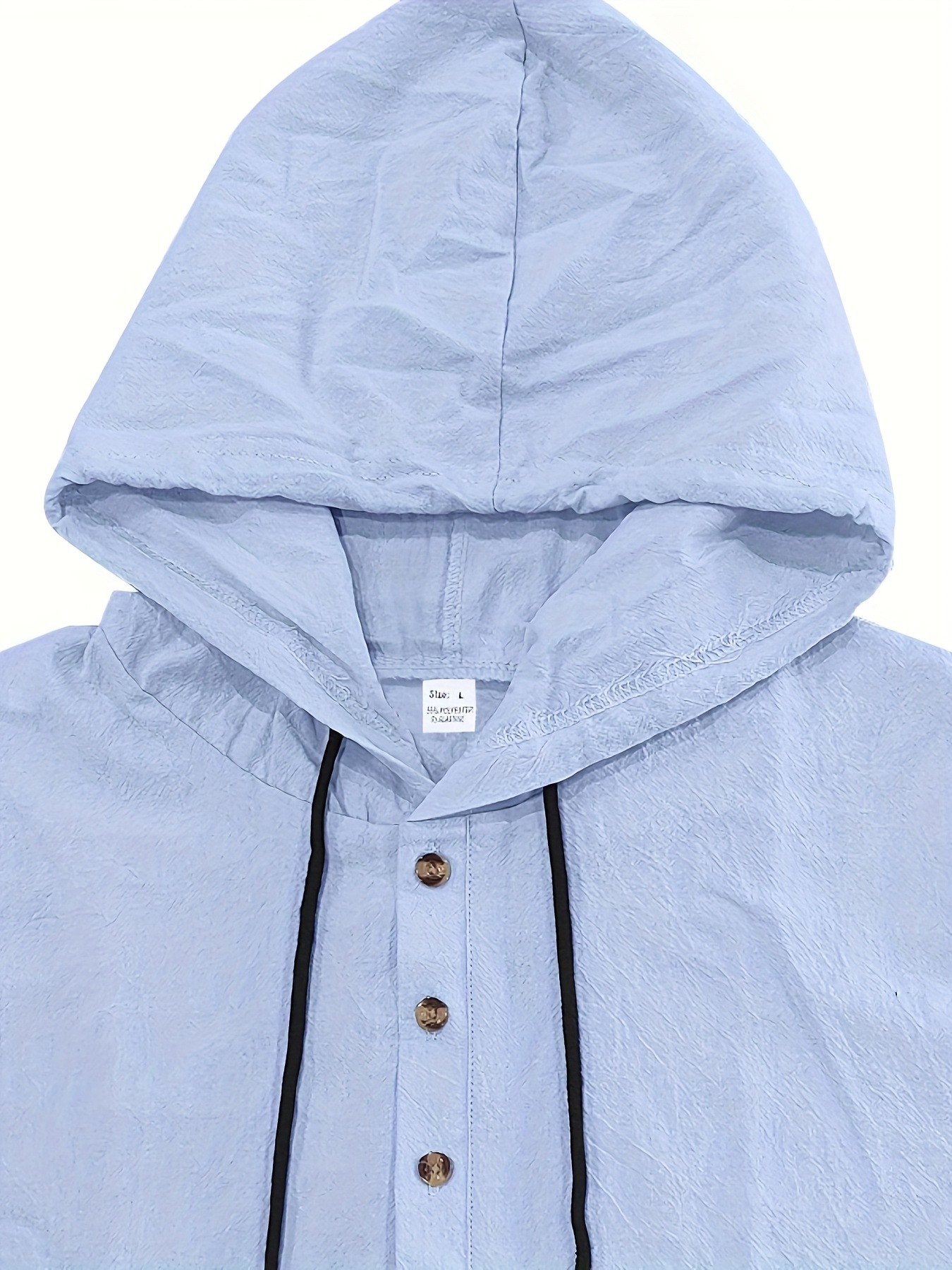 Men's Lightweight Linen Short Sleeve Hooded Henley Shirt & Short 2-Piece Set