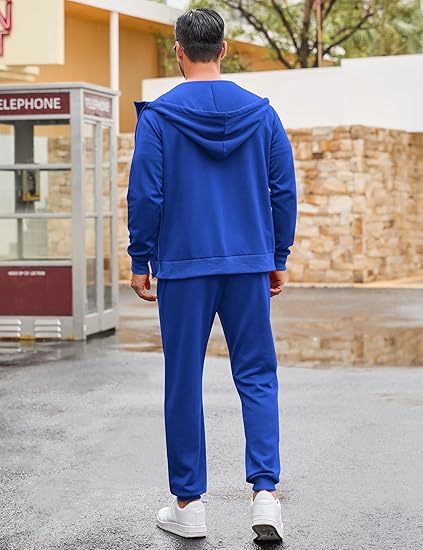 🔥Men's Tracksuits 2 Piece Outfits Long Sleeve Full Zip Hoodie and Sweatpants Jogging