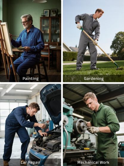 Men's Coveralls Long Sleeve 100% Cotton Twill Workwear Jumpsuit Relaxed Fit