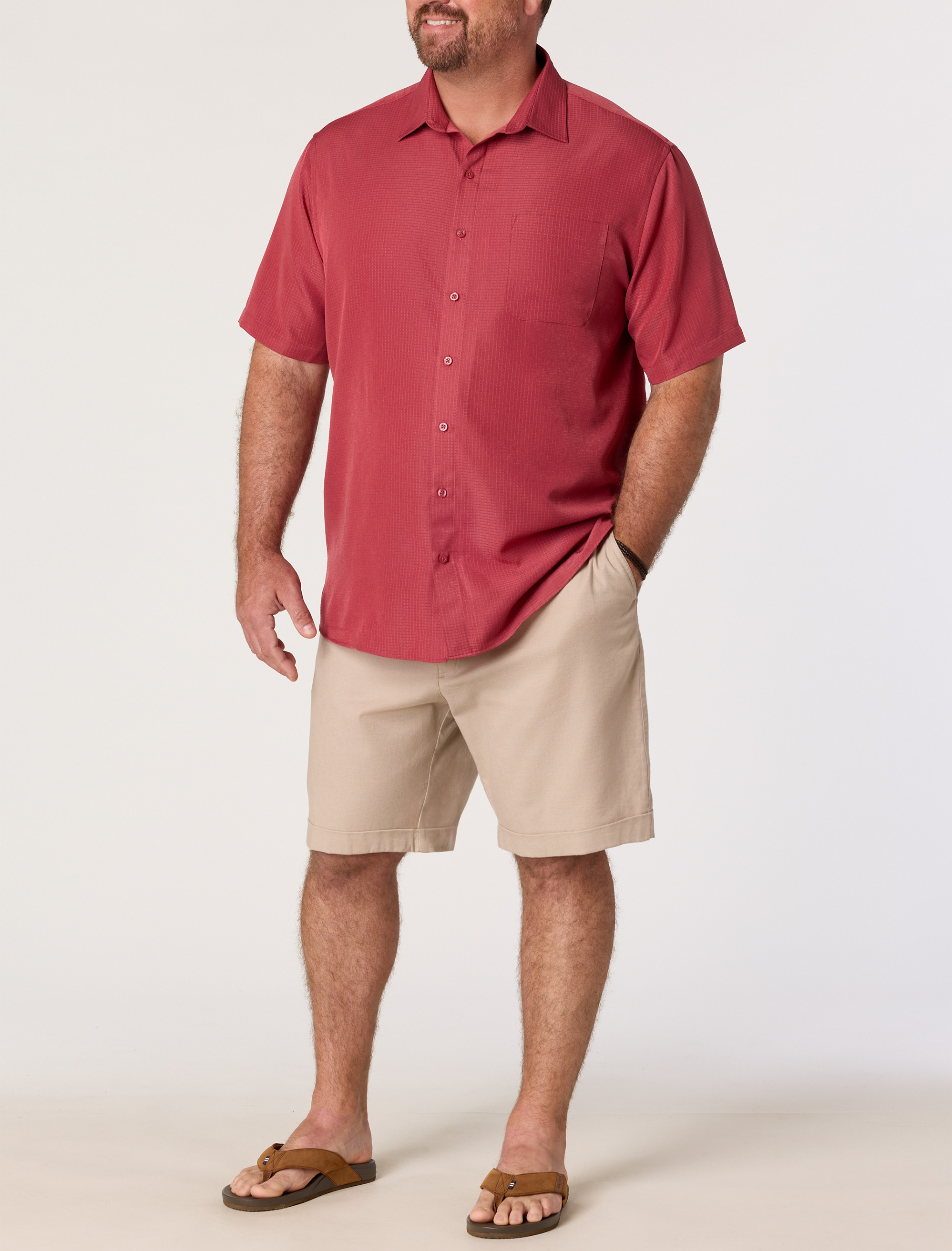 Microfiber Comfort Grid Sport Shirt