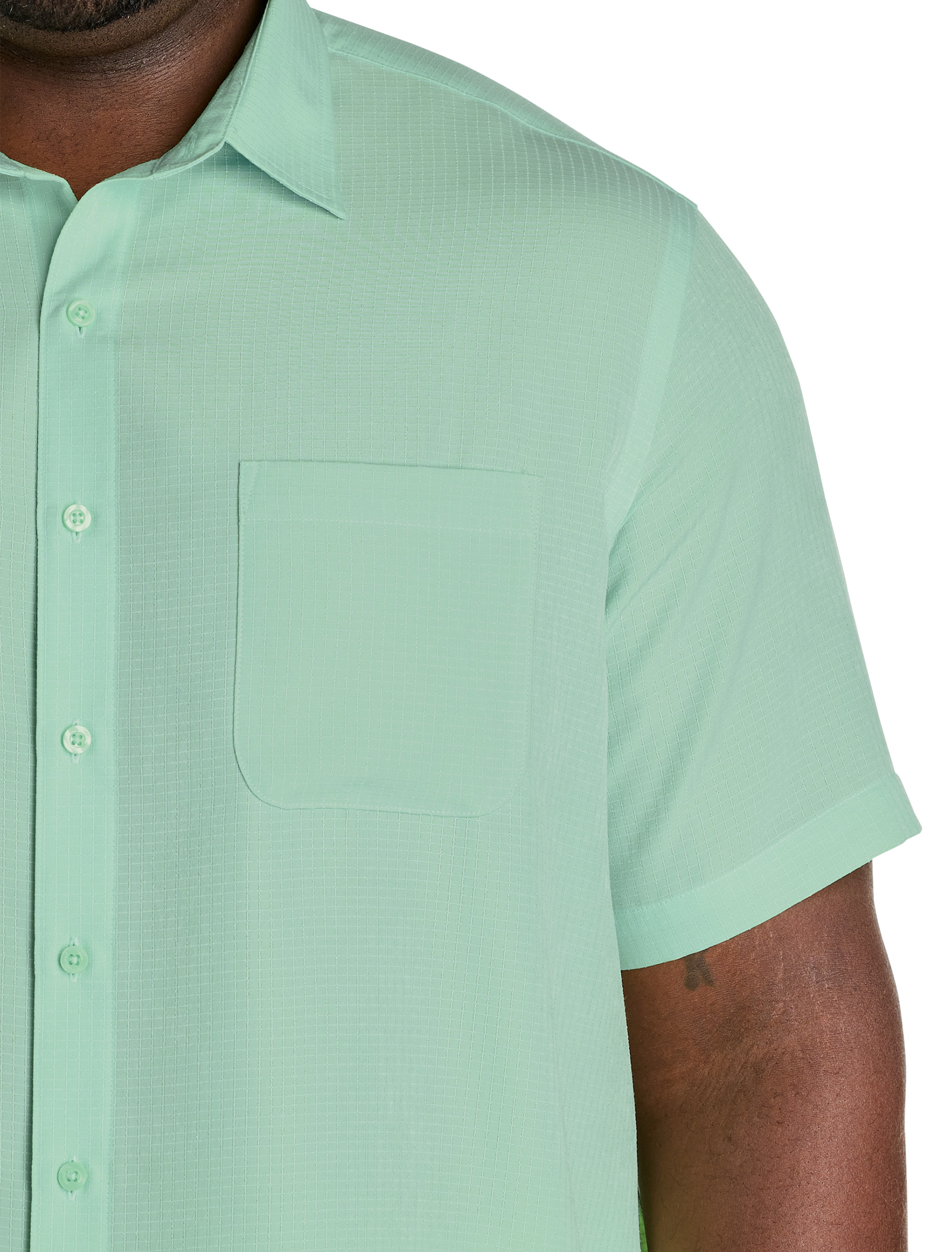 Microfiber Comfort Grid Sport Shirt