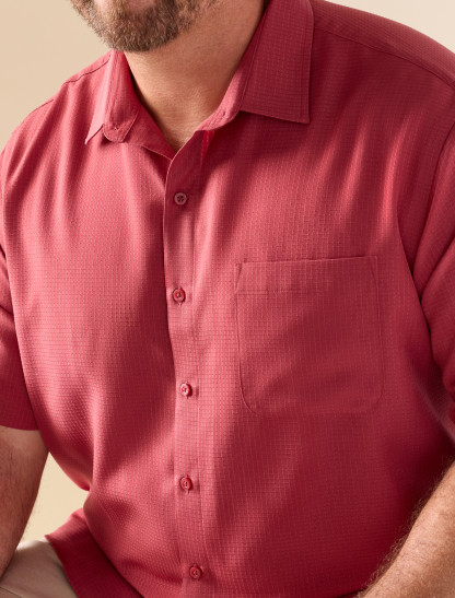 Microfiber Comfort Grid Sport Shirt