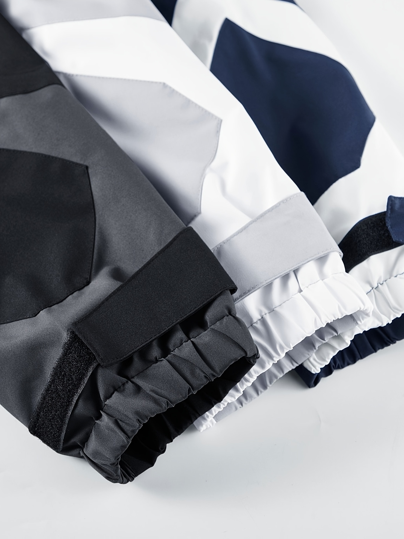 Men's High Street Patchwork Tracksuit Reflective Windbreaker Jacket Athletic Joggers Techwear Set