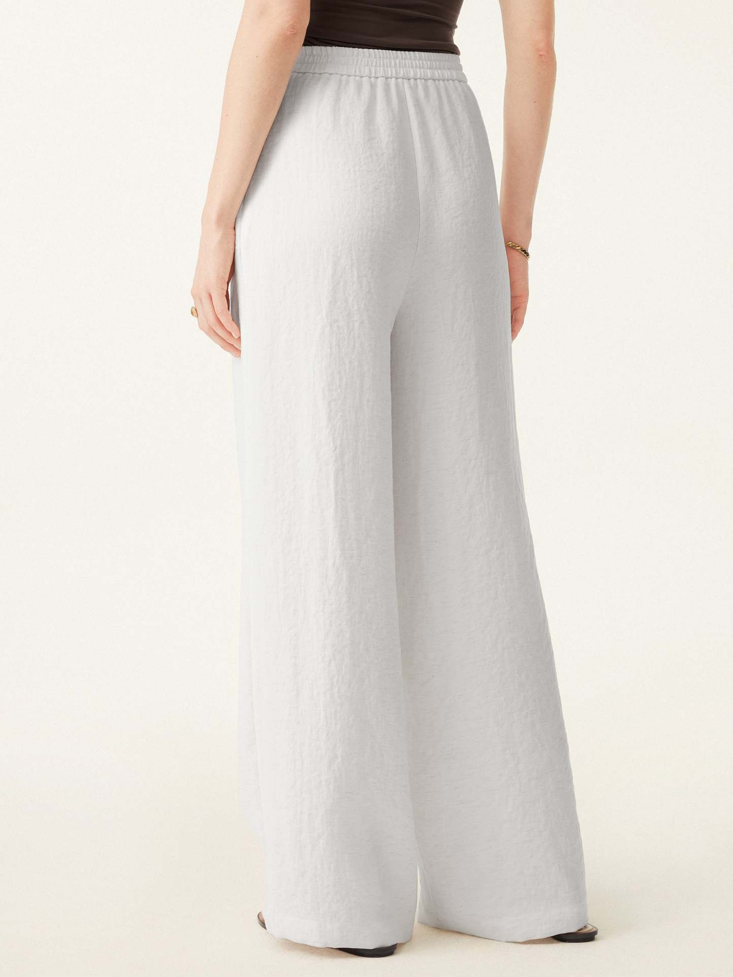 Breezy Linen-Like Mid Rise Wide Leg Pant with Pockets