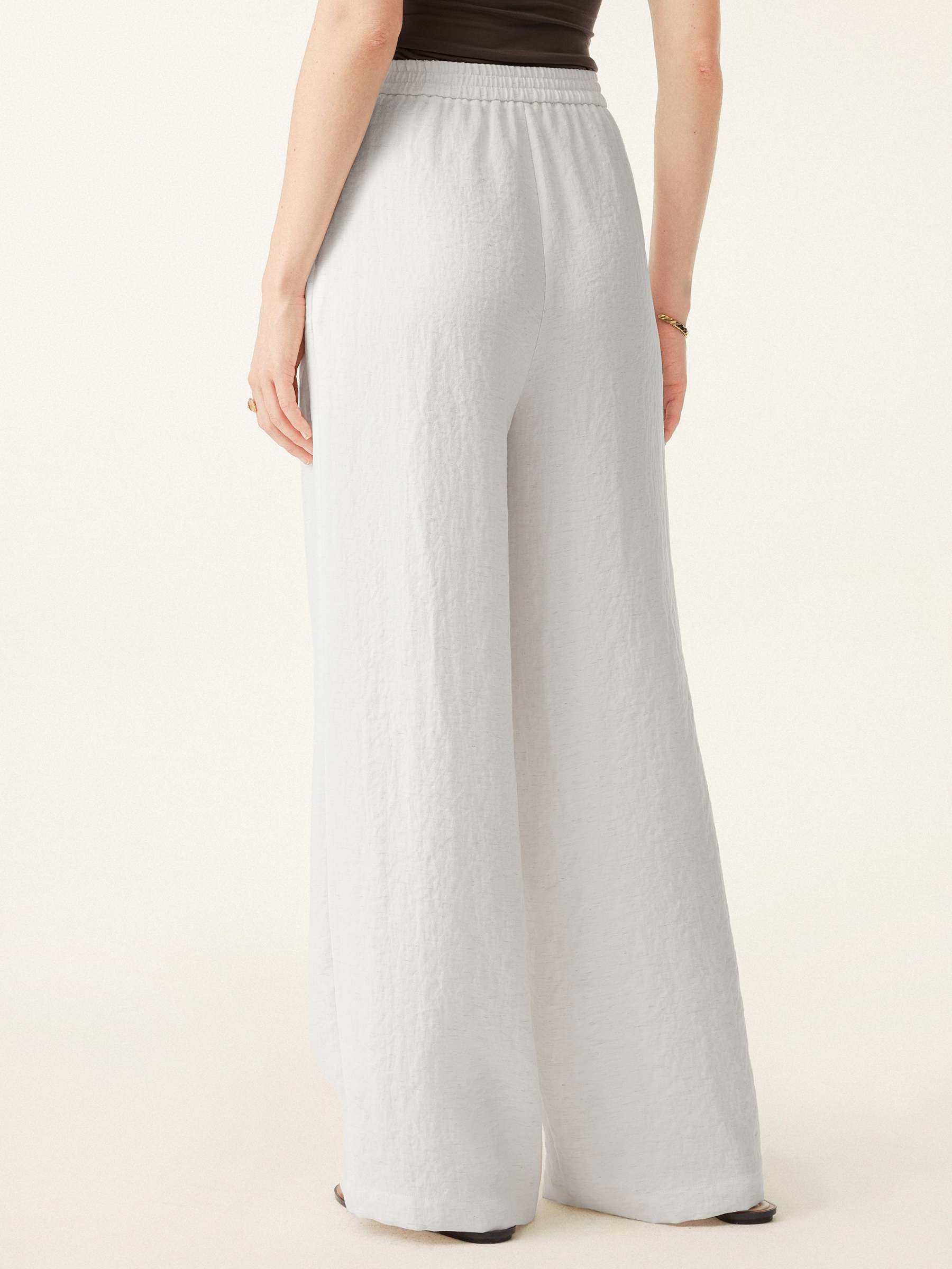 Breezy Linen-Like Mid Rise Wide Leg Pant with Pockets