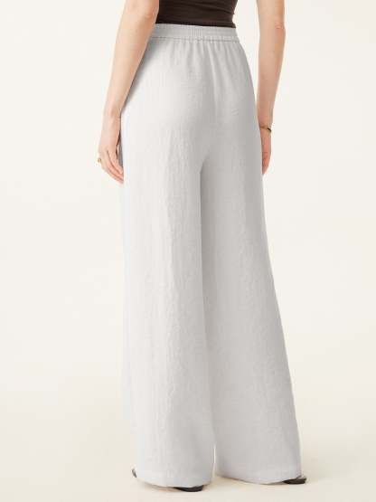 Breezy Linen-Like Mid Rise Wide Leg Pant with Pockets