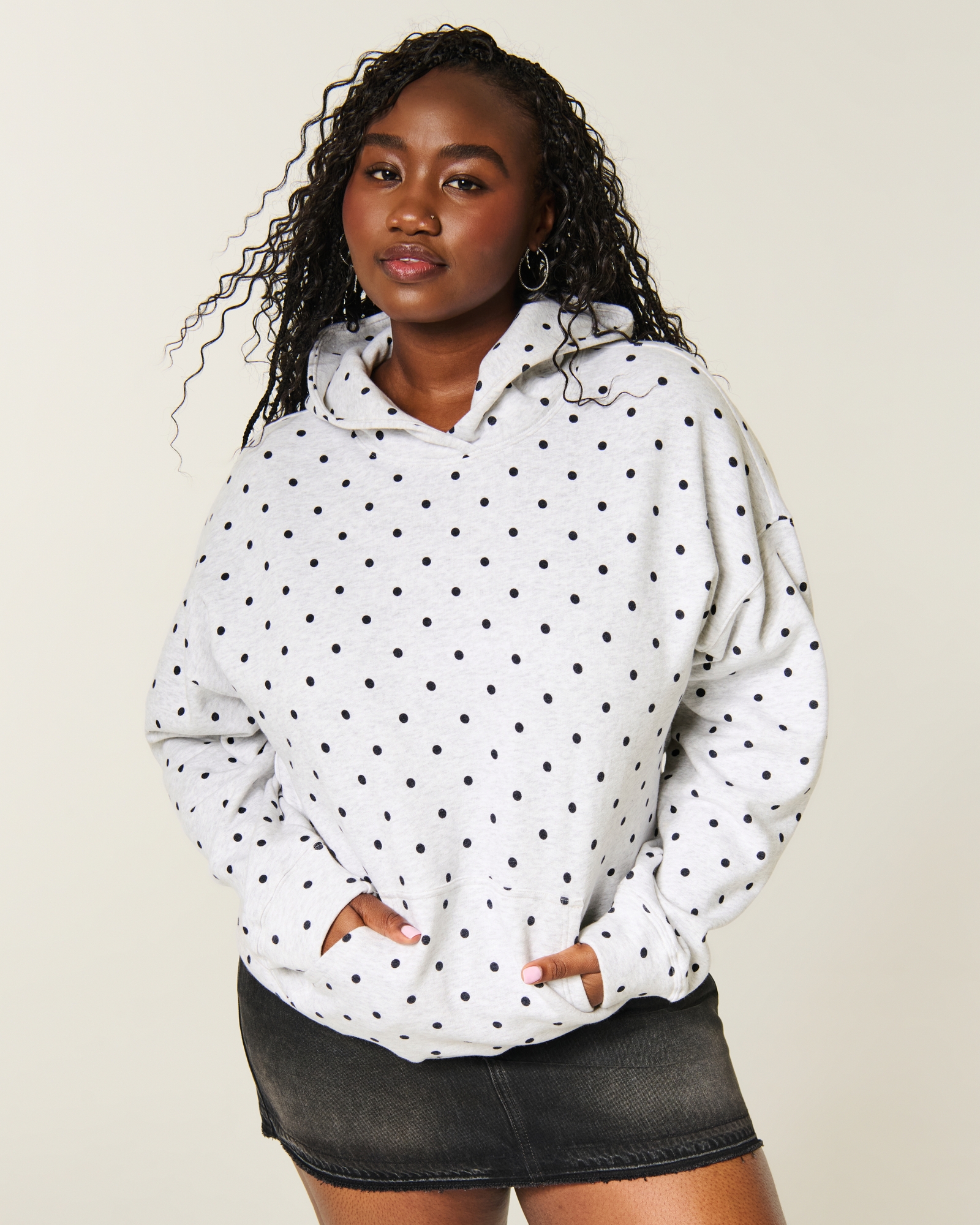  Feel Good Oversized Dot Hoodie