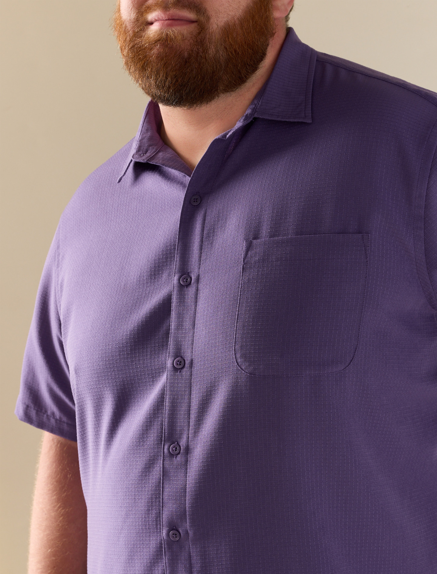 Microfiber Comfort Grid Sport Shirt