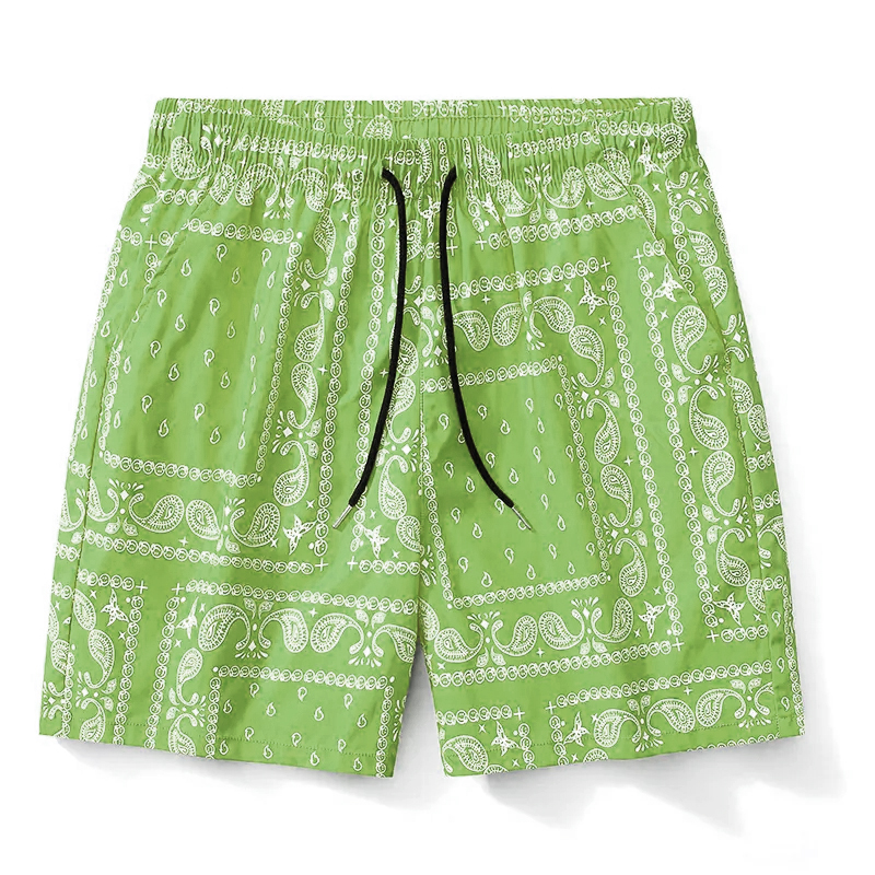Men's Paisley Pattern Drawstring Short Beach Short