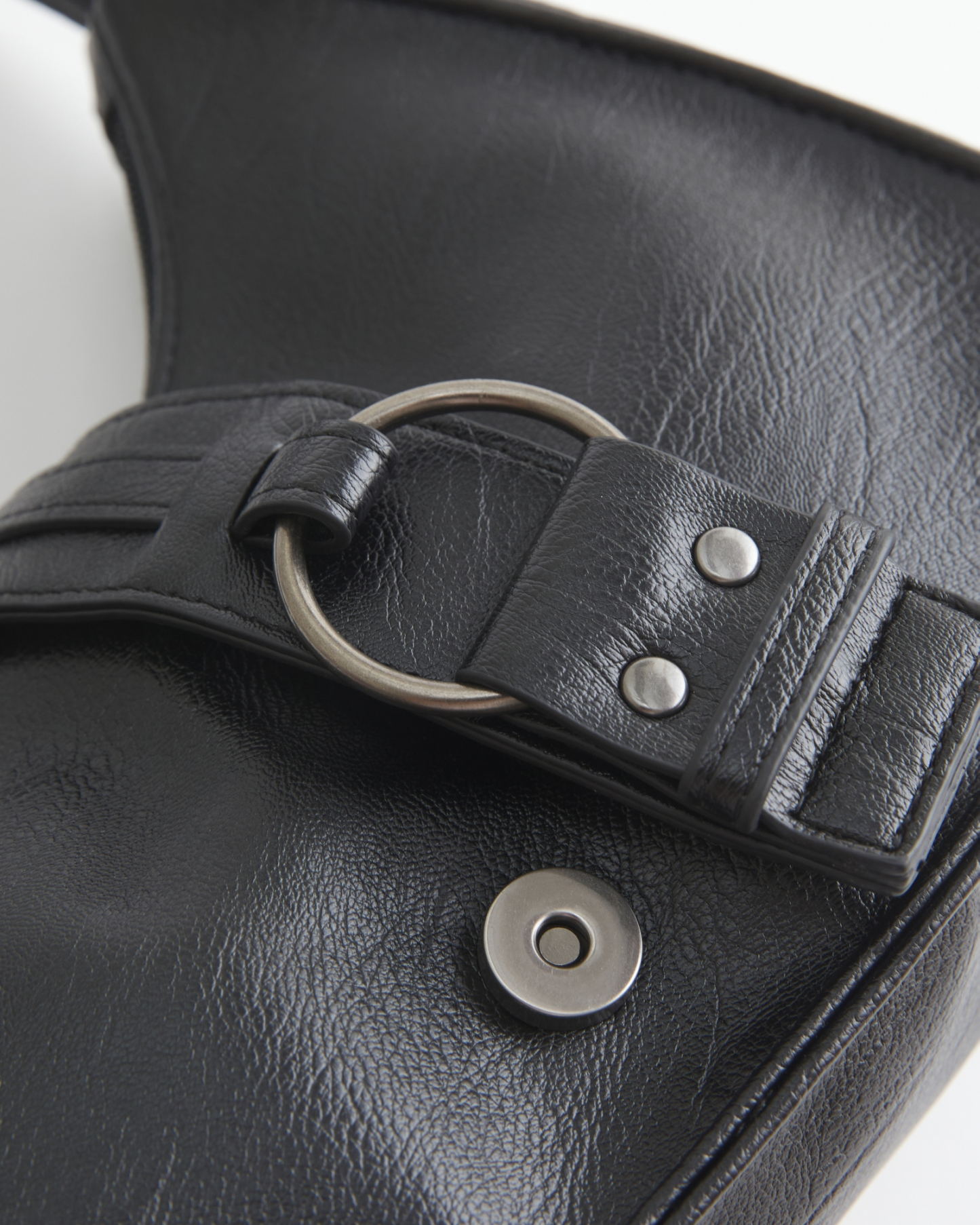 Belted Faux Leather Purse