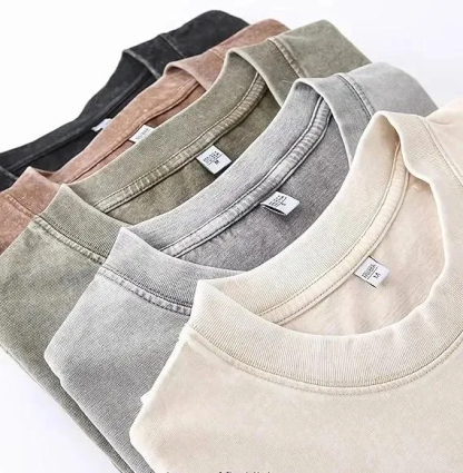 🔥Last Day Promotion🔥Unisex Casual Loose Wash Solid Basic Tees Vintage Oversized T-Shirt