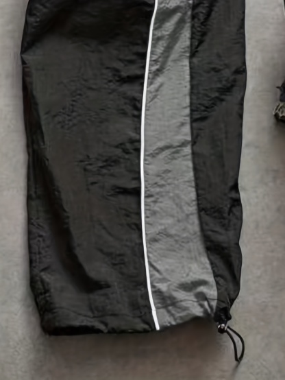 Men's High Street Patchwork Tracksuit Reflective Windbreaker Jacket Athletic Joggers Techwear Set