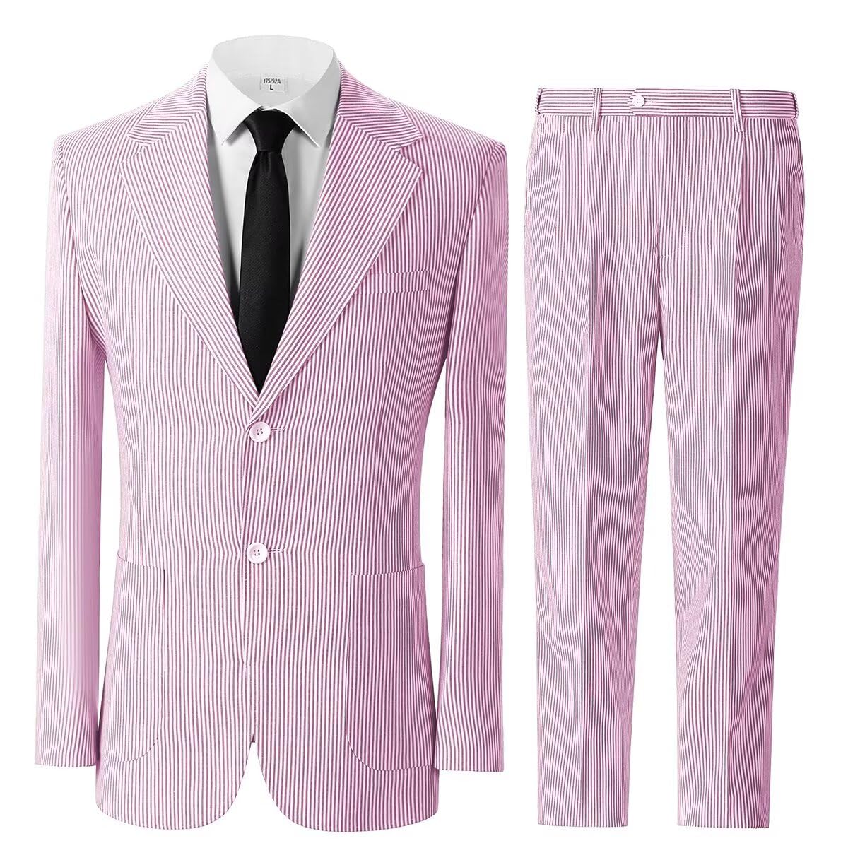 🔥Men's 2-Piece Seersucker Suits Classic Jacket & Trousers