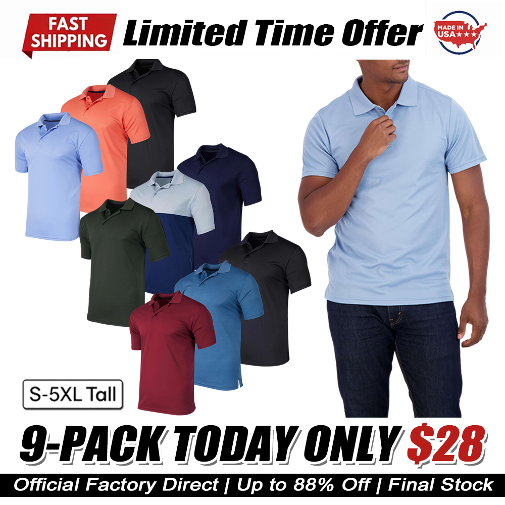 Men's Quick-Dry Short Sleeve Athletic Performance Polo Shirt (Available In Big & Tall)