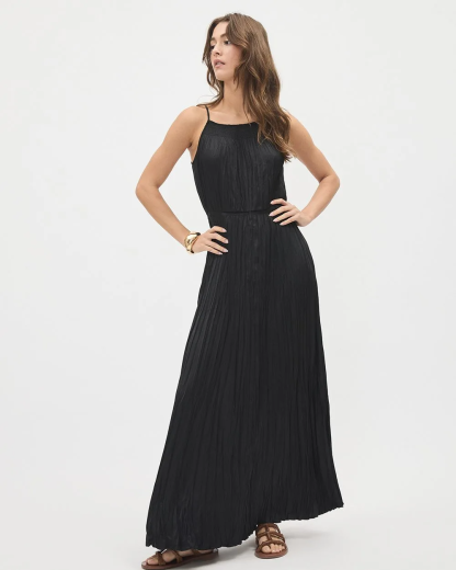 Sleeveless Maxi Dress with Halter Neckline