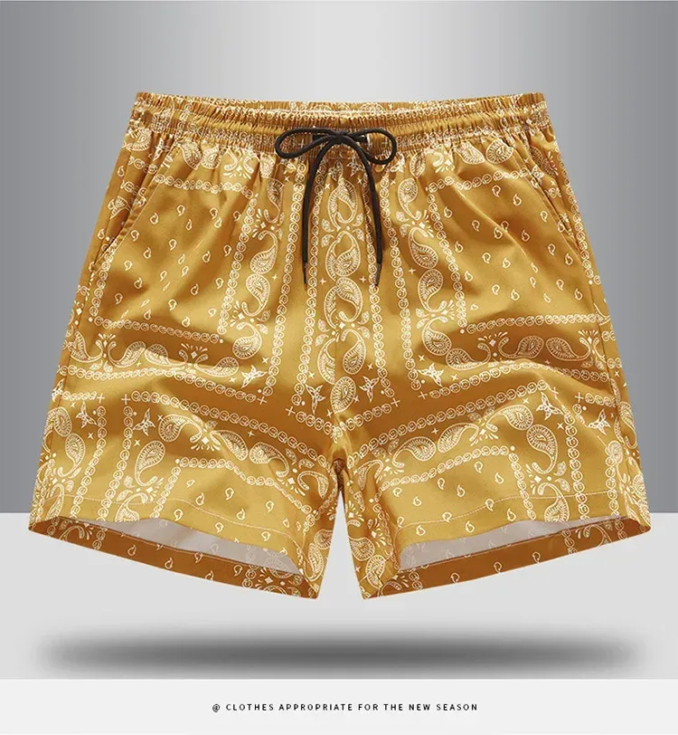 Shorts De Playa Casuales Para Hombre Estilo Trendy Verano Geom&eacute;trico Algod&oacute;n 100% Cintura Alta Largo Hasta La Rodilla display picture 16