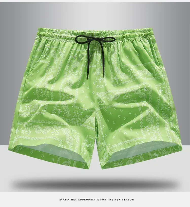 Shorts De Playa Casuales Para Hombre Estilo Trendy Verano Geom&eacute;trico Algod&oacute;n 100% Cintura Alta Largo Hasta La Rodilla display picture 14