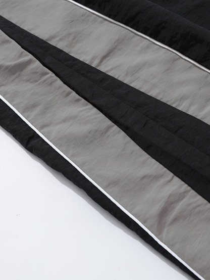 Men's High Street Patchwork Tracksuit Reflective Windbreaker Jacket Athletic Joggers Techwear Set