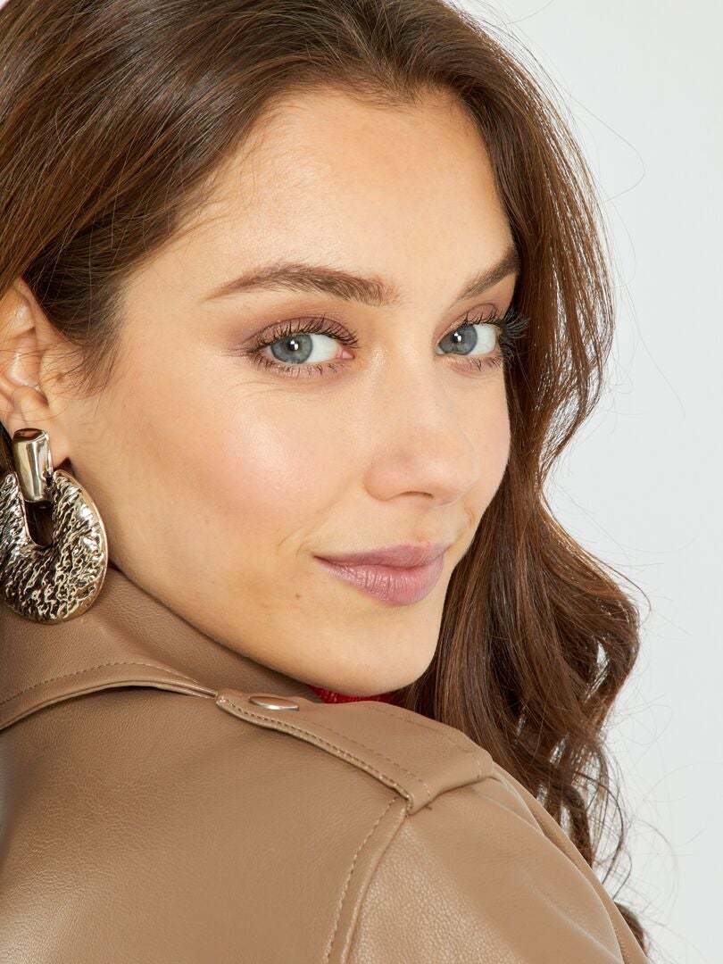 Blouson en simili uni 