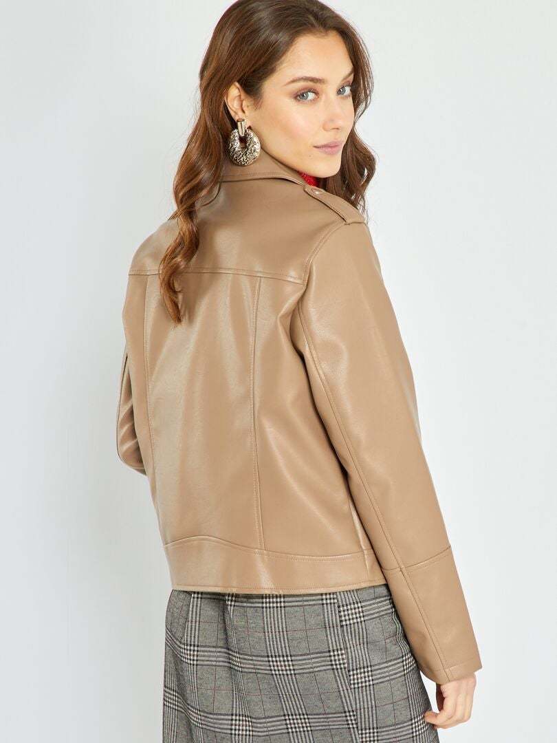Blouson en simili uni 