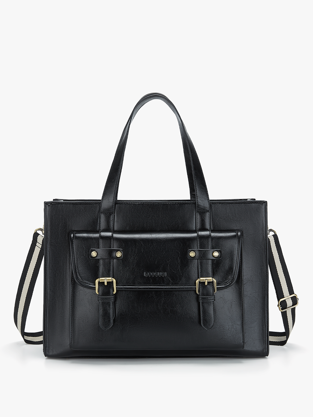 Olivia's Classic PU Leather Handbag for 13-15.6 Inch Laptop Tote
